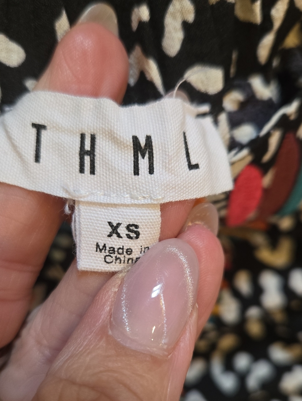 THML Black/White Design Print Tank Top with Multi-Color Embroidered Accents - Picture 10 of 12